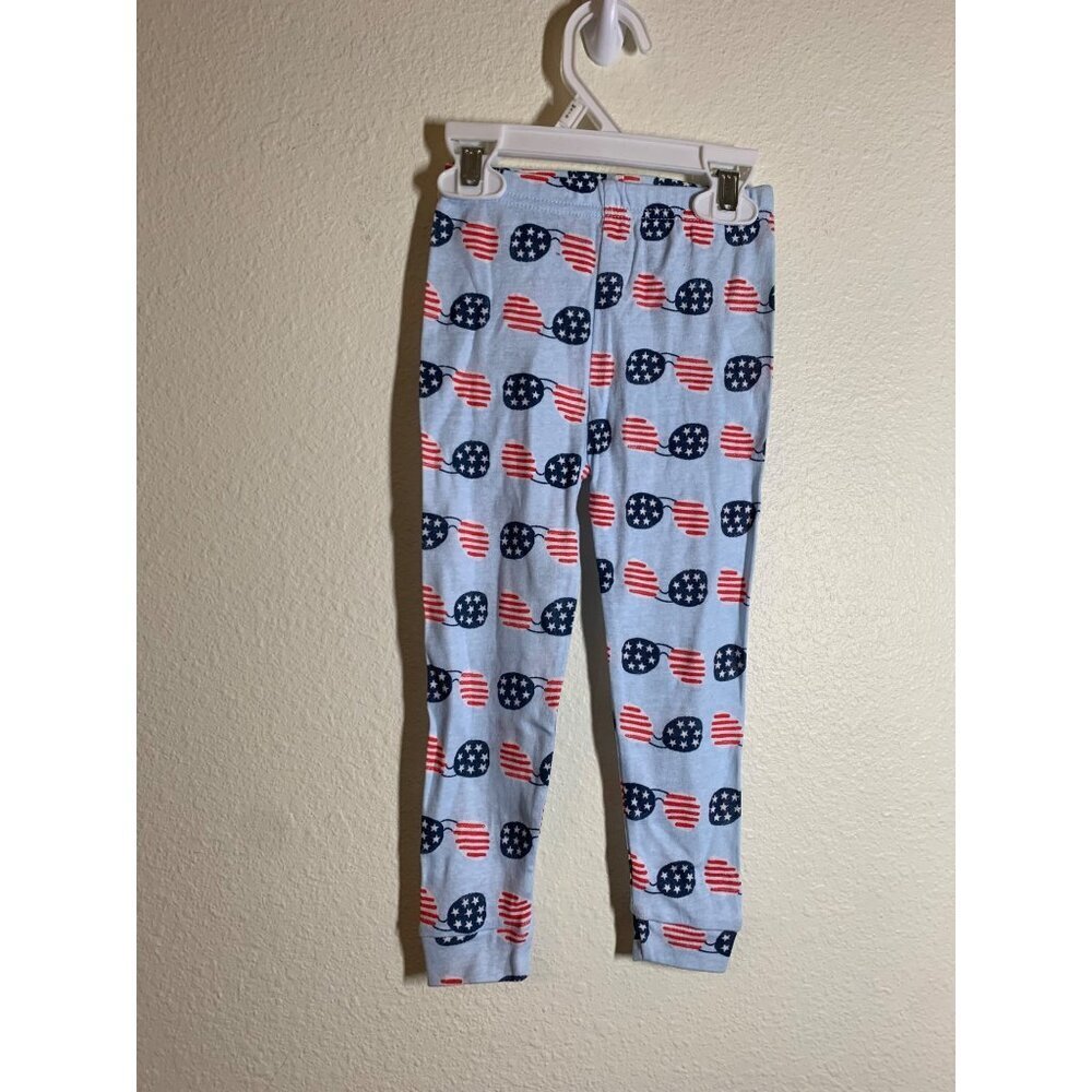 NWOT Cutie Pie Pajama Pants Baby Size 24 Months Blue Sunglasses Patriotic AD3